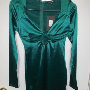 Green Satin Dress